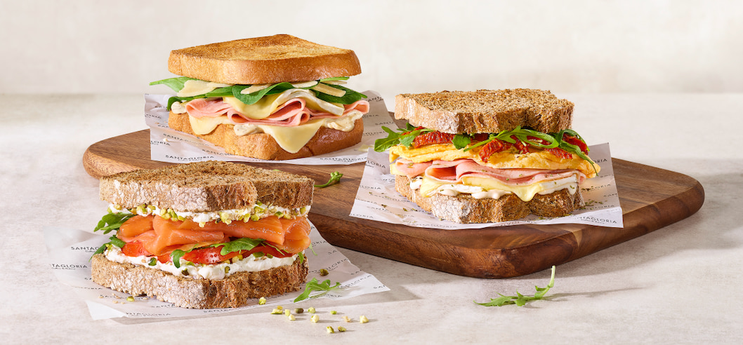 Santagloria refuerza su oferta de mediodía con una nueva gama de sandwiches