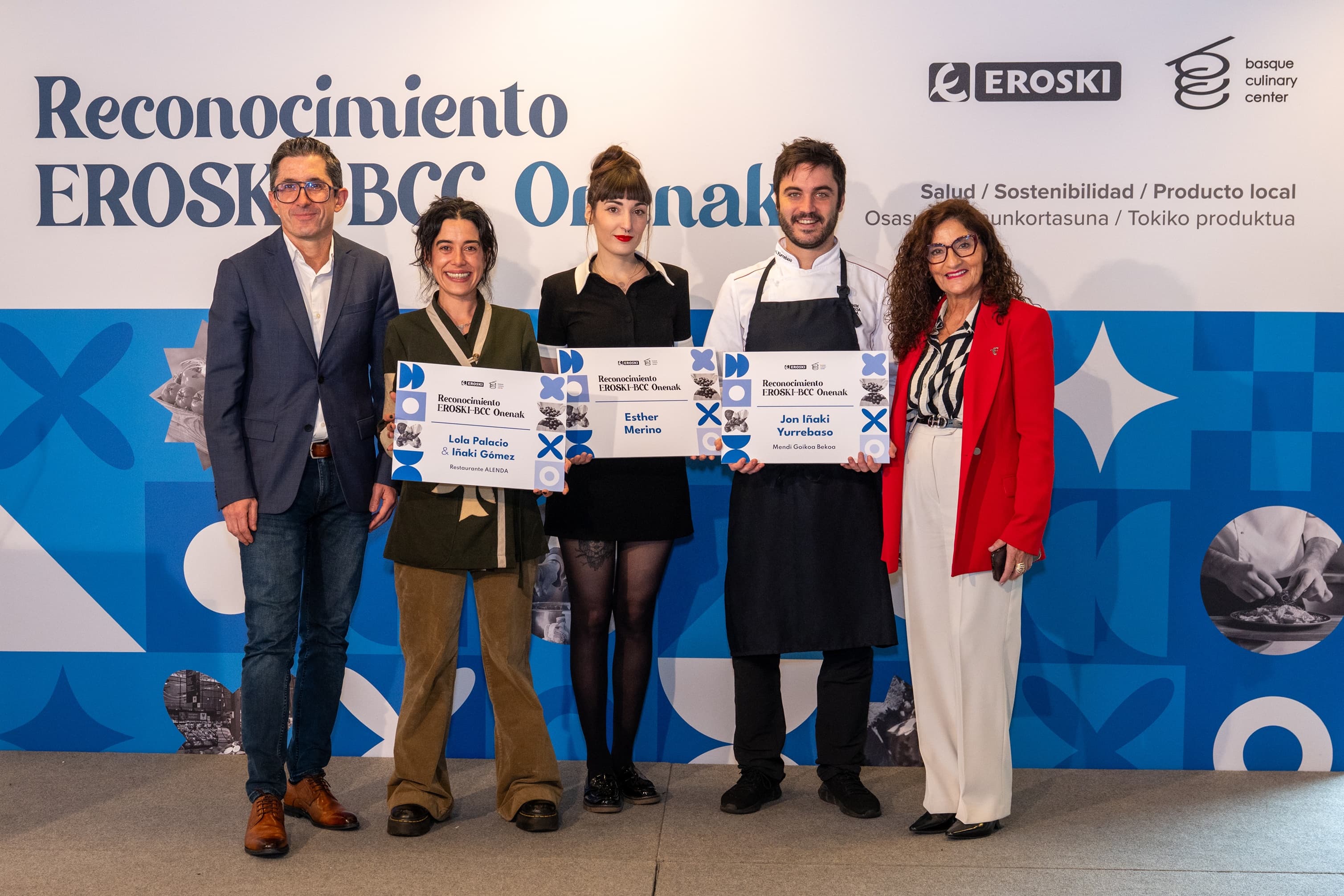 EROSKI Y BASQUE CULINARY CENTER DISTINGUEN A LOS EGRESADOS ESTHER MERINO, LOLA PALACIO Y JON IÑAKI YURREBASO POR SU COMPROMISO CON EL PRODUCTO LOCAL, LA SOSTENIBILIDAD Y LA INNOVACIÓN 